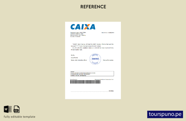 lista para imprimir plantilla de referencia de Caixabank Brasil